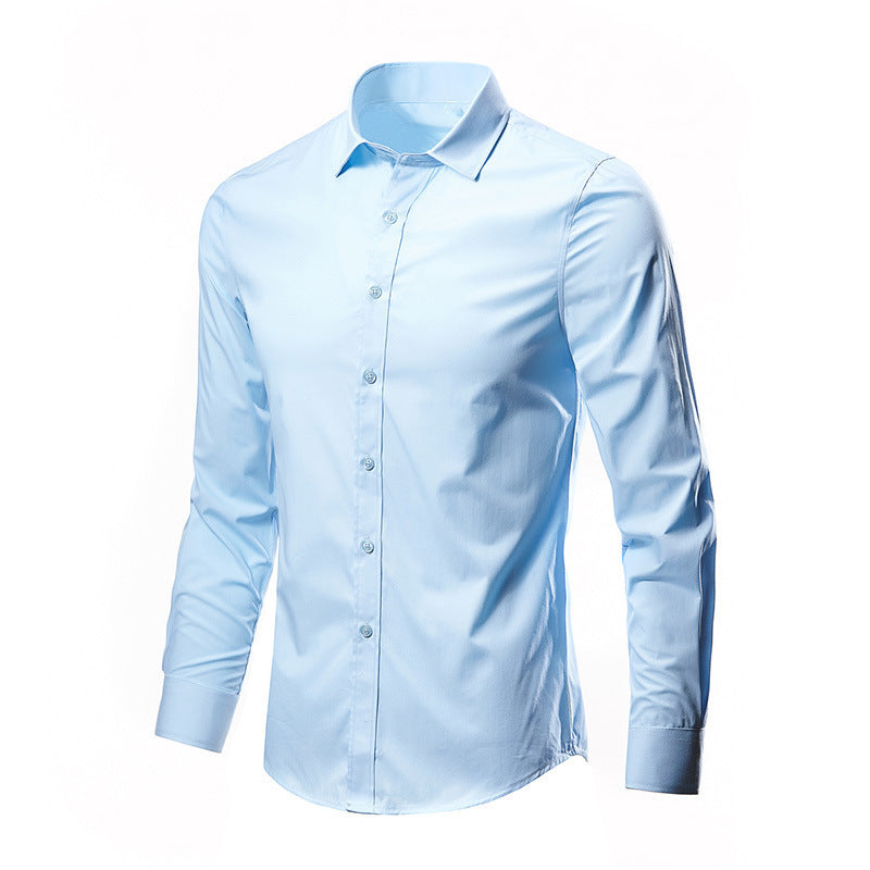 Men's Solid Color Versatile Casual Suit Shirt